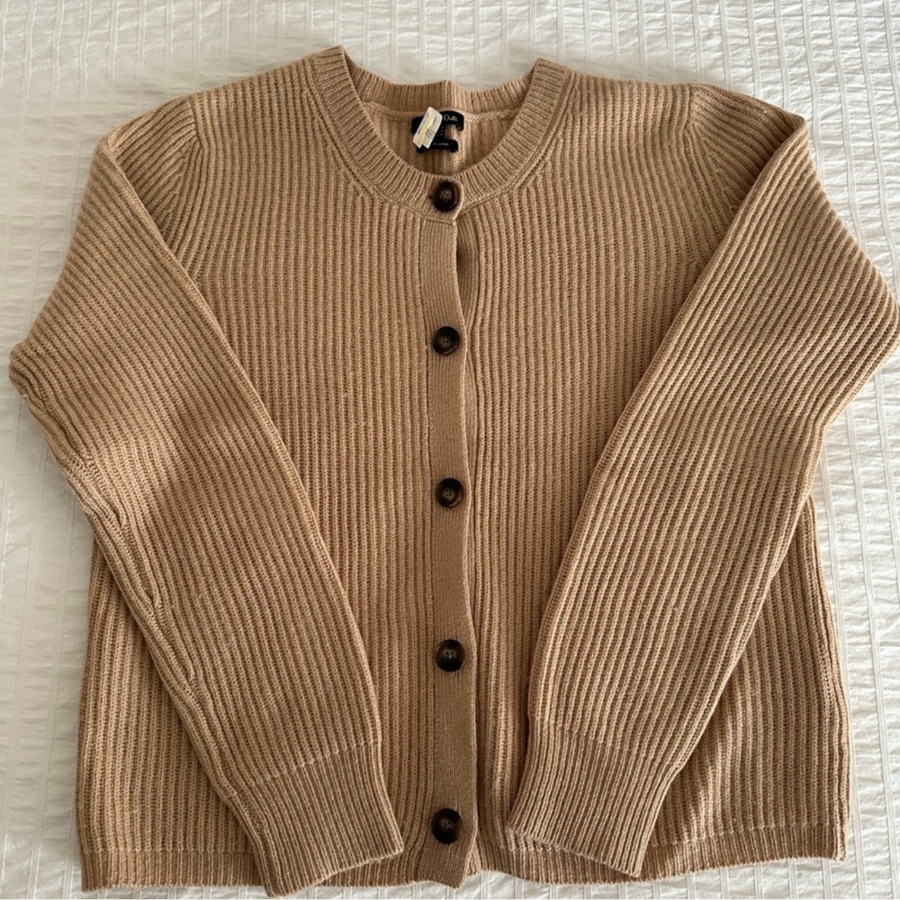 Massimo Dutti Tan Ribbed Cardigan